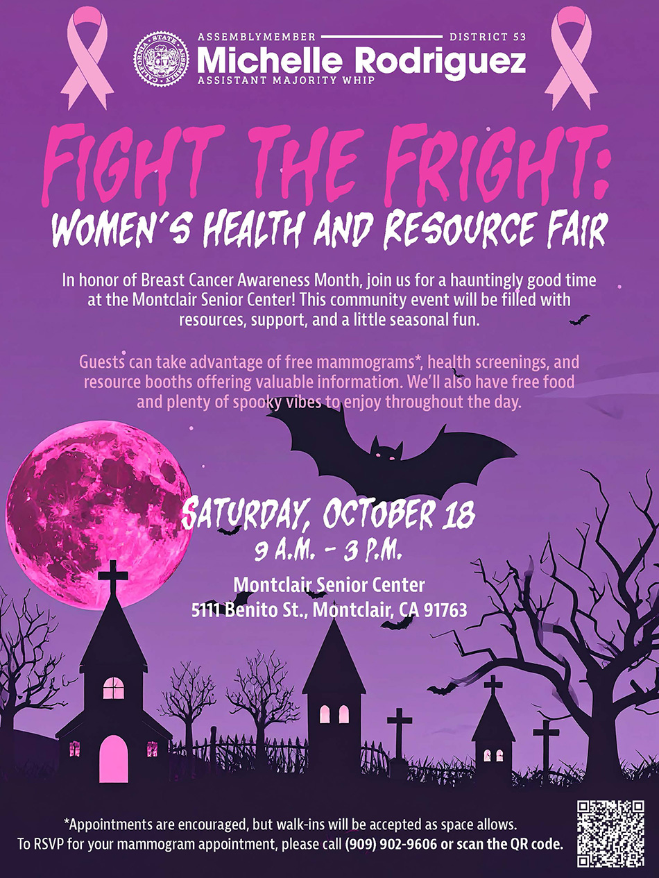 Asm. M. Rodriguez Fight the Fright - Women's Health and Resource Fair Flyer