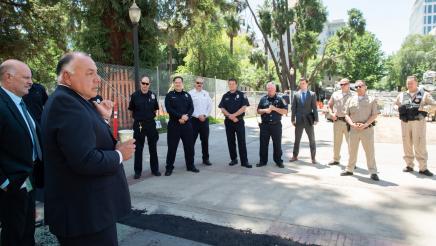 Assemblymember Rodriguez making remarks at the EMS Week Reception