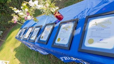 Certificates displayed on table