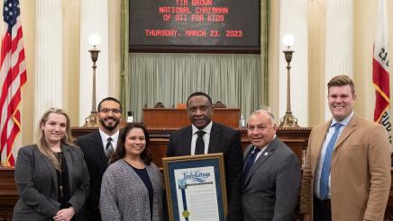 Assemblymember Rodriguez and Senator Bradford Present Resolution to Tim Brown, National Chairman of 911 for Kids 