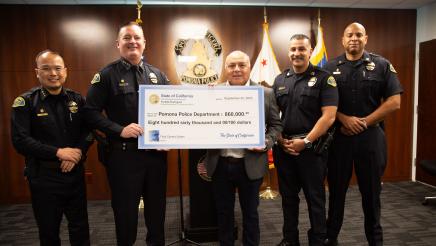 Assemblymember Rodriguez Presents State Budget Check Providing Full Funding for Pomona PD's Flock Camera System